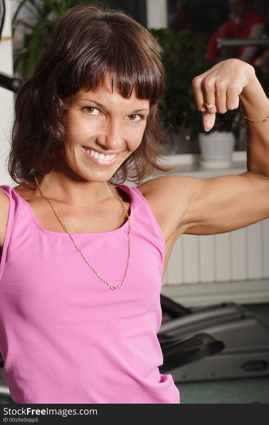 The champion in a fitness center. The champion in a fitness center.