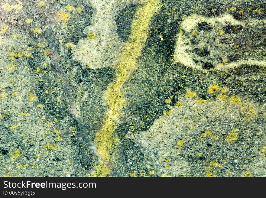 Malachite texture, green and yellow surface