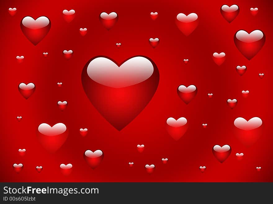 Red hearts