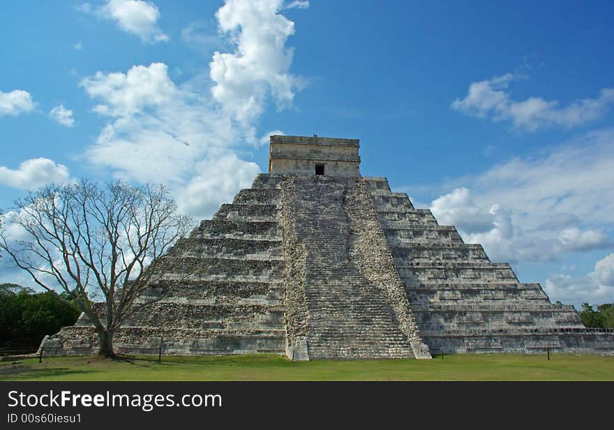 The Mayan Pyramid of El Castillo at Chichen Itza, Mexico