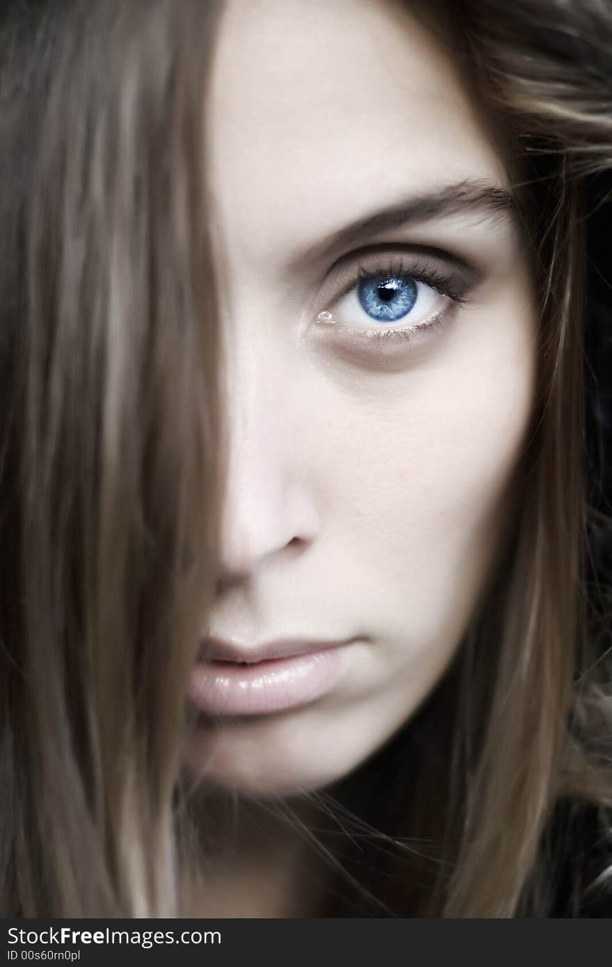 Portrait of a beautiful blue eyed young woman. Portrait of a beautiful blue eyed young woman