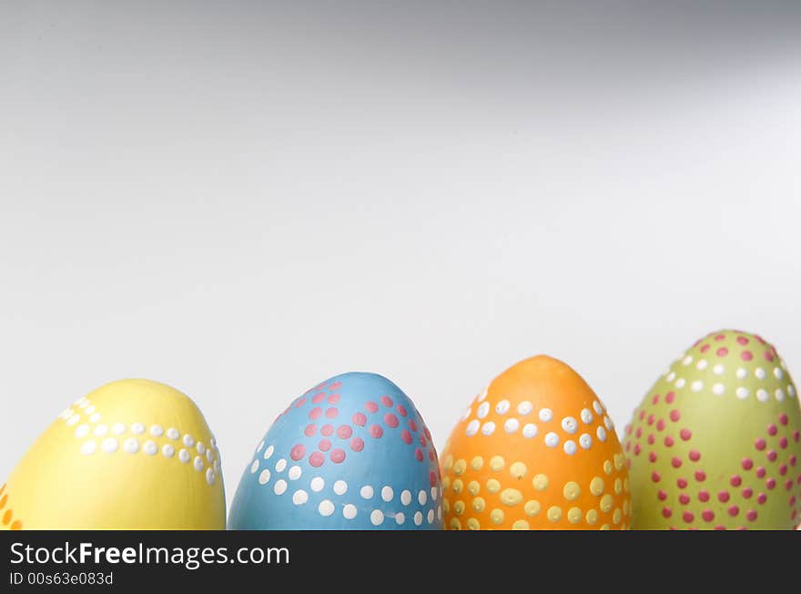 Colorful easter eggs hand painted