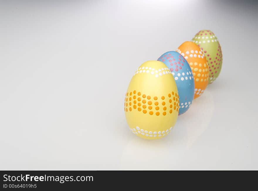 Colorful easter eggs hand painted