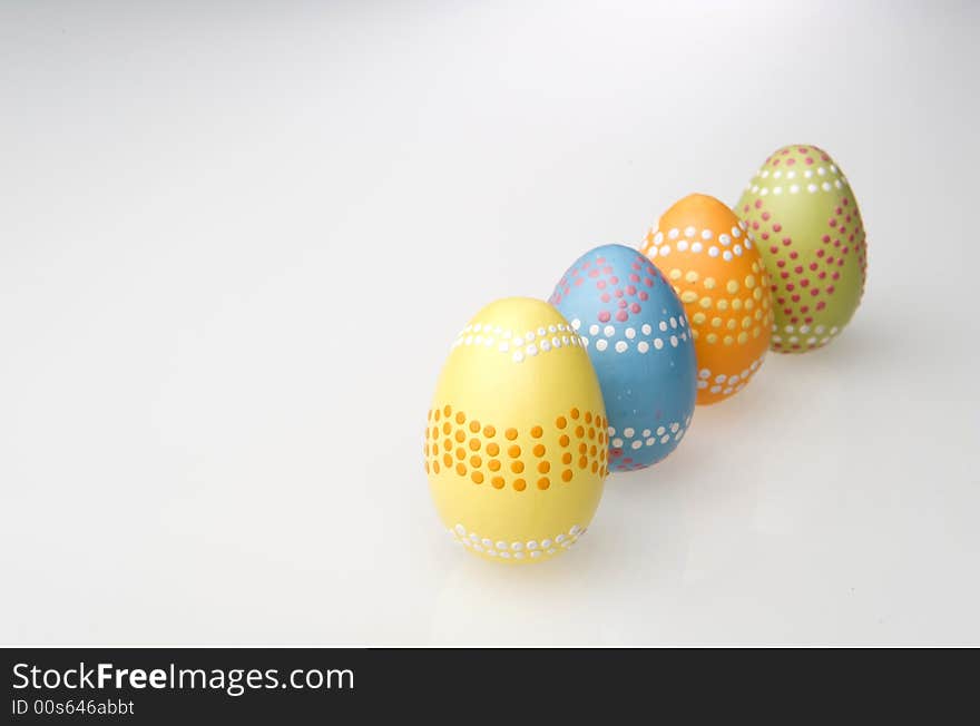 Colorful easter eggs hand painted