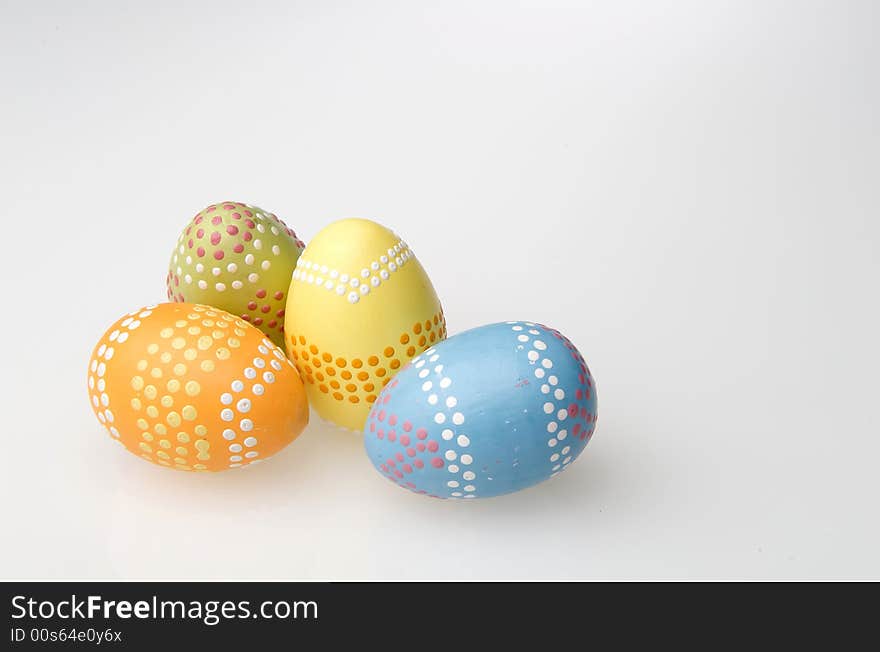 Colorful easter eggs hand painted