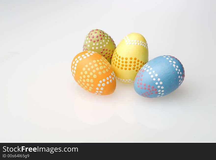 Colorful easter eggs hand painted