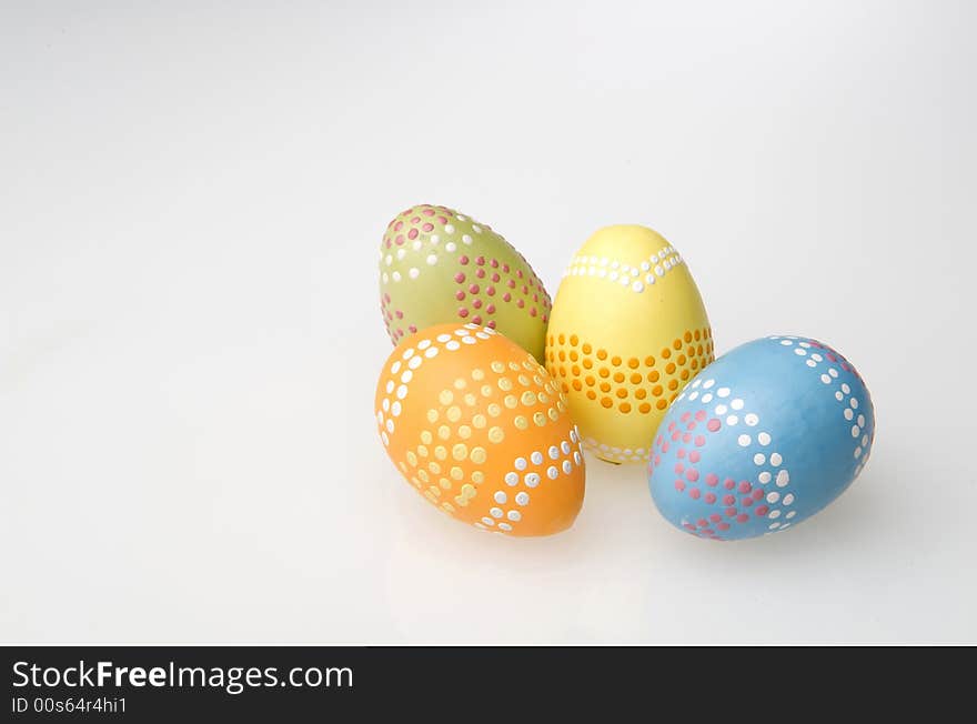 Colorful easter eggs hand painted