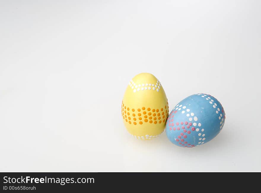 Colorful easter eggs hand painted