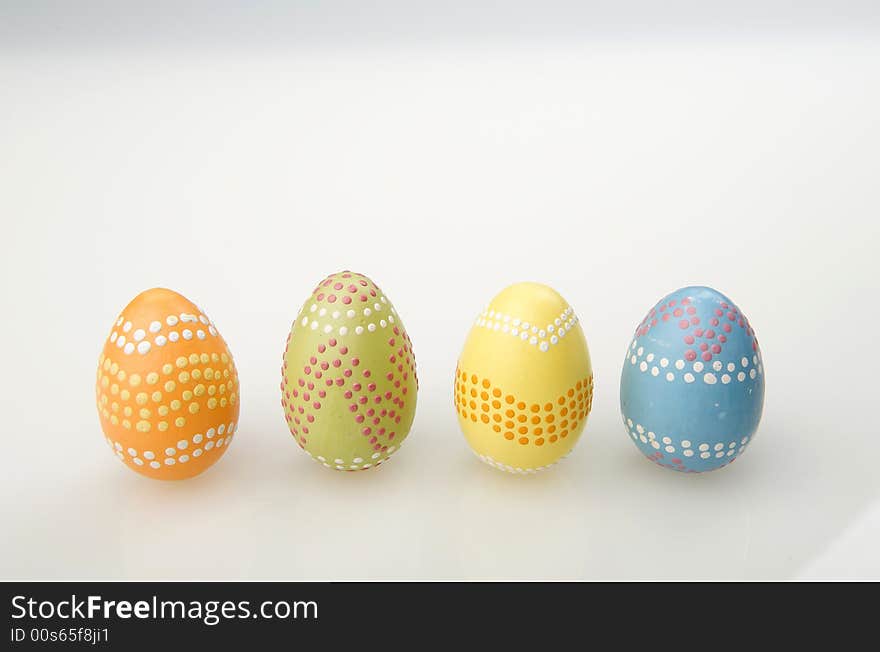 Colorful easter eggs hand painted