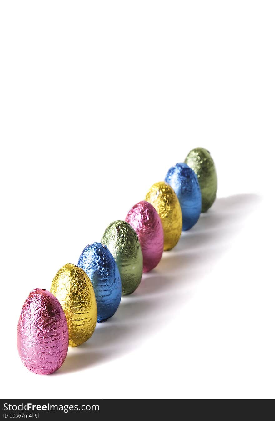 Diagonal row of easter eggs