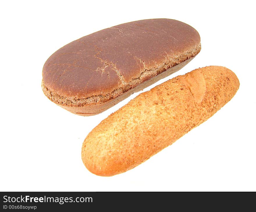 Bread on white background. See my other images of bread and food