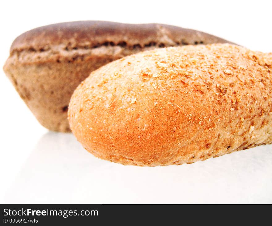 Bread on white background. See my other images of bread and food