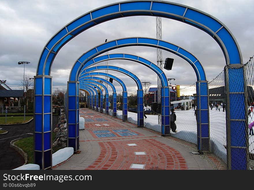 Beautiful modern glass arcade in perspective. Beautiful modern glass arcade in perspective