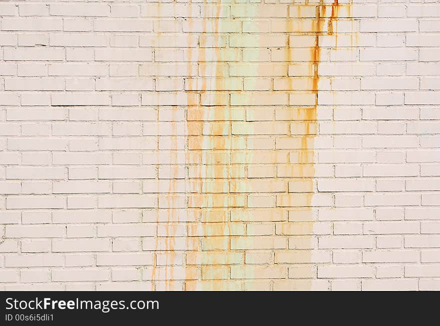 Old  painted brick rusty wall can be used as background. Old  painted brick rusty wall can be used as background