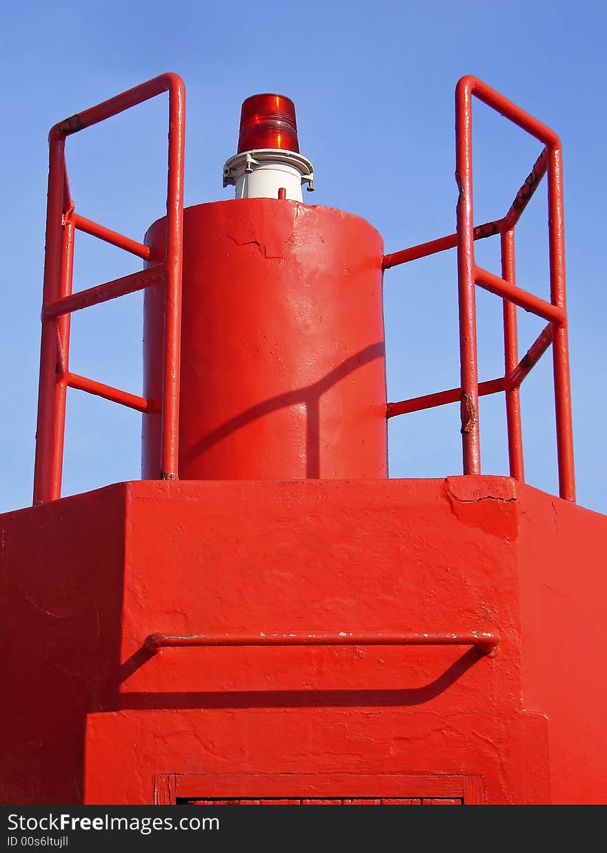 Red sea mark in a port of Spain