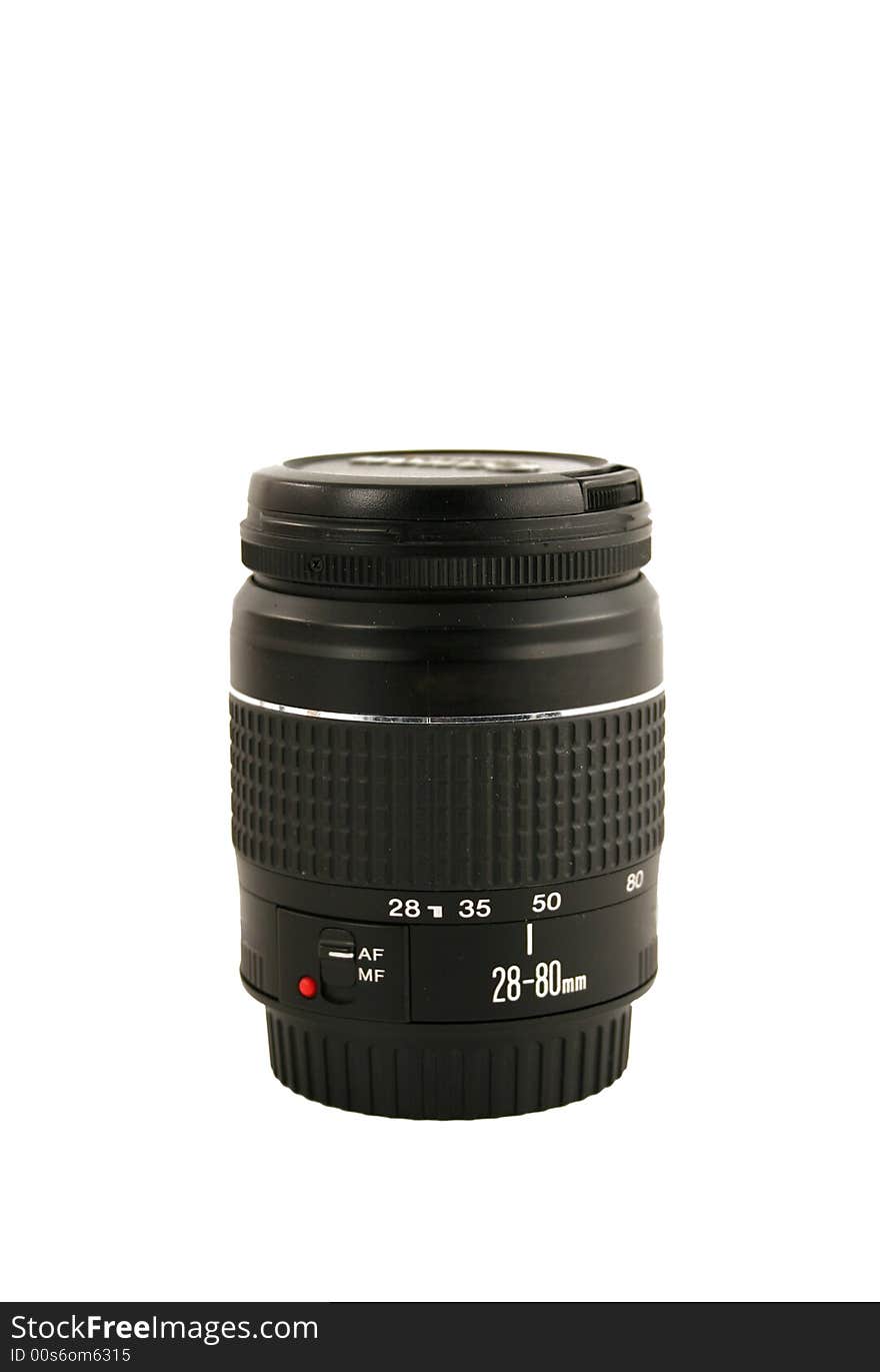 A 28-80mm Dslr Camera lens on white