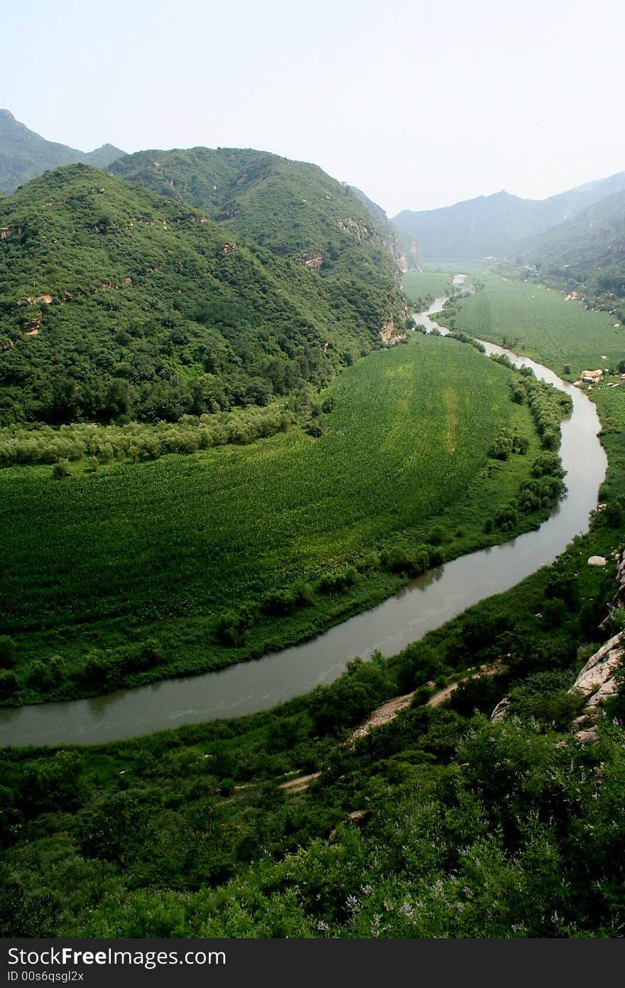 In summer , a green view of beijing suburb river named bai(white). In summer , a green view of beijing suburb river named bai(white)