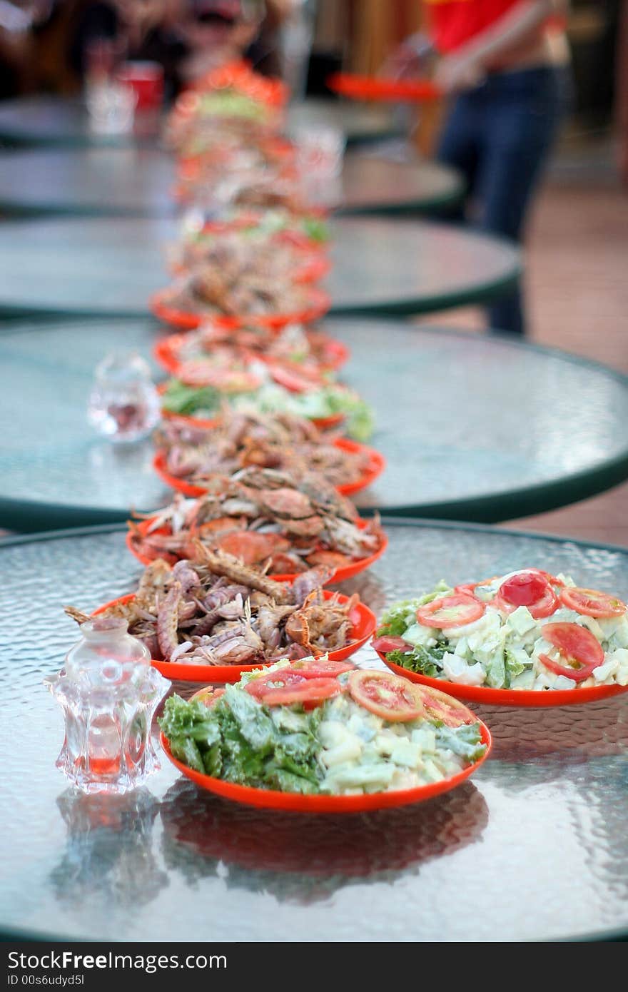 Seafood Salad On The Table