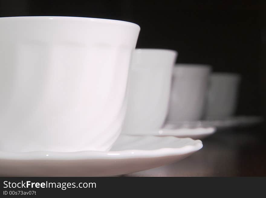 White tea cups