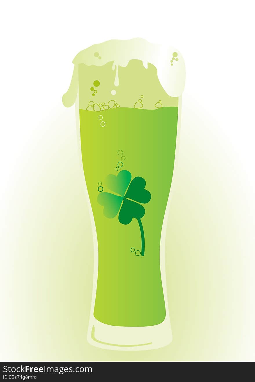 A glass of green beer for Saint Patricks day. A glass of green beer for Saint Patricks day.