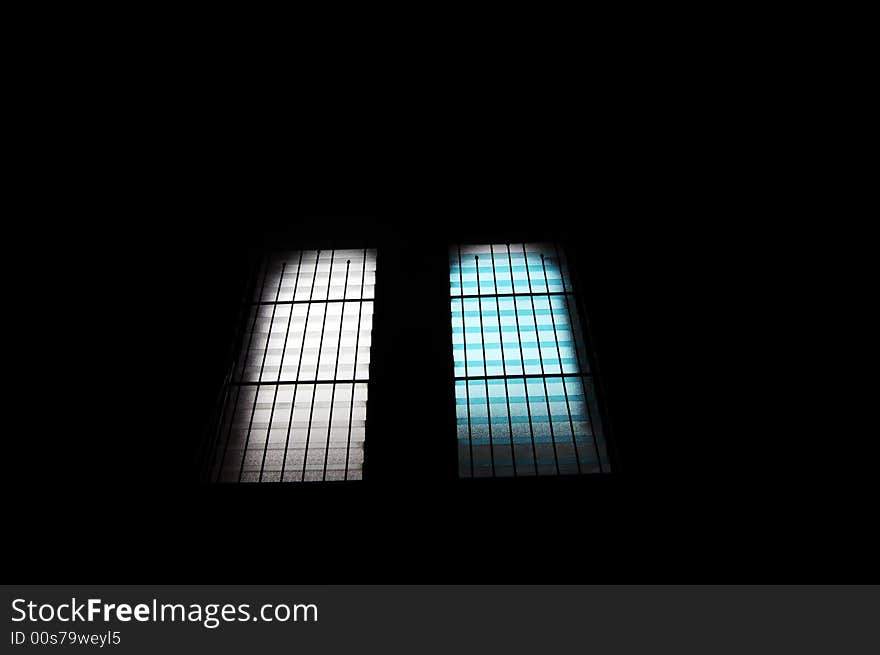 Windows in an old church