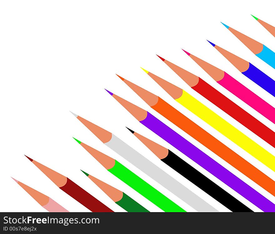 Abstract retro vector colorful paint pencils. Abstract retro vector colorful paint pencils