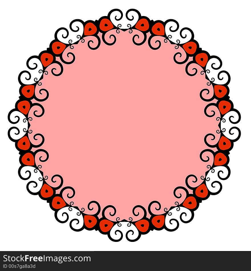 Pink and red frame over a white background. Pink and red frame over a white background