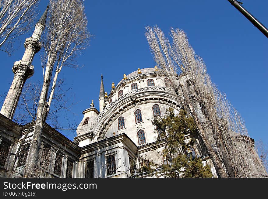 Nusretiye mosque in Tophane, Istanbul built during Ottoman sultan Mahmud has an early baroque style. Nusretiye mosque in Tophane, Istanbul built during Ottoman sultan Mahmud has an early baroque style