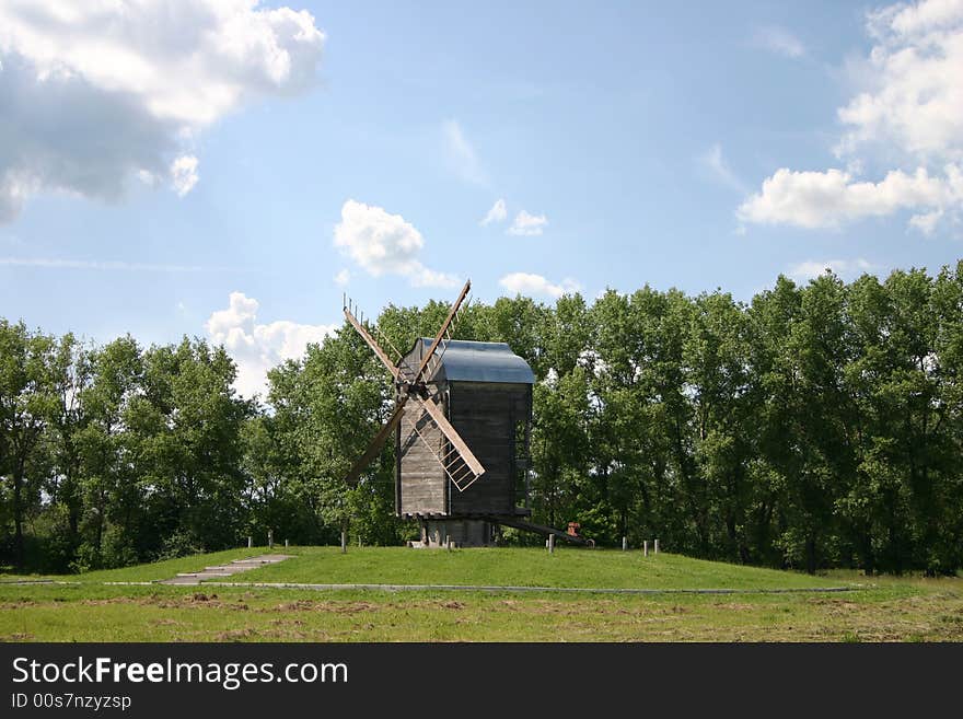 Wind mill glade wood clouds. Wind mill glade wood clouds