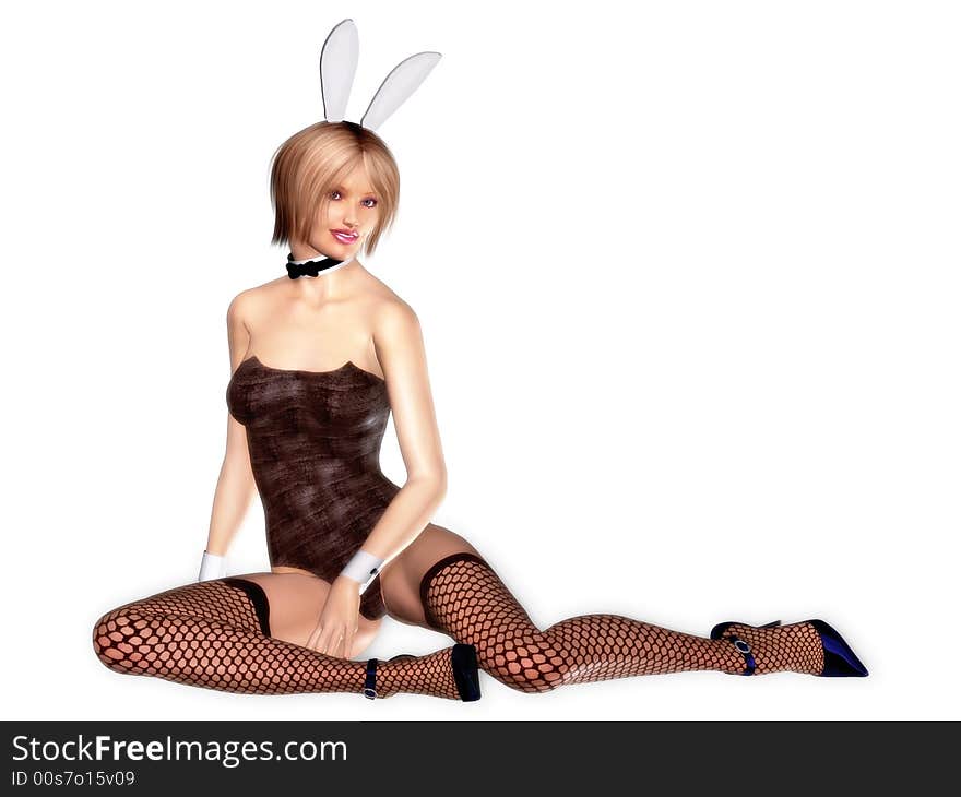 A cute girl dressed as a Playboy Bunny.