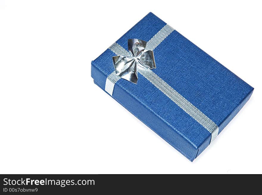 Blue box on white background. Blue box on white background