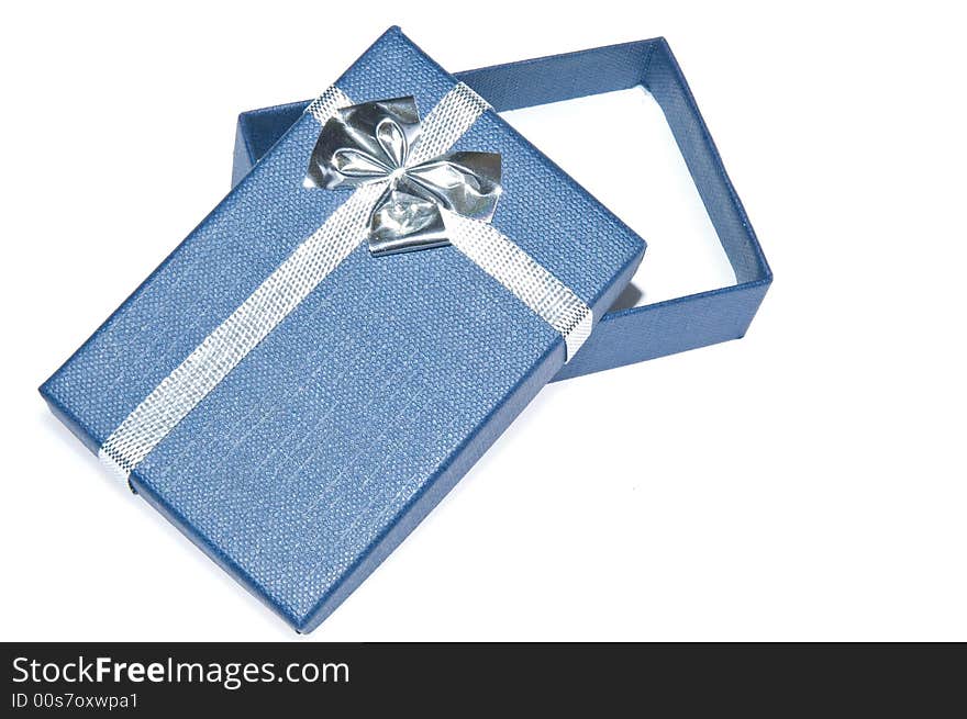 Blue box on white background. Blue box on white background