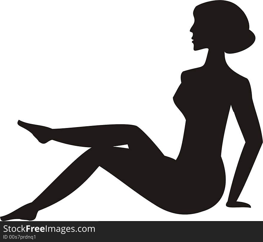 Silhouette, girl or woman, computer grafic. Silhouette, girl or woman, computer grafic