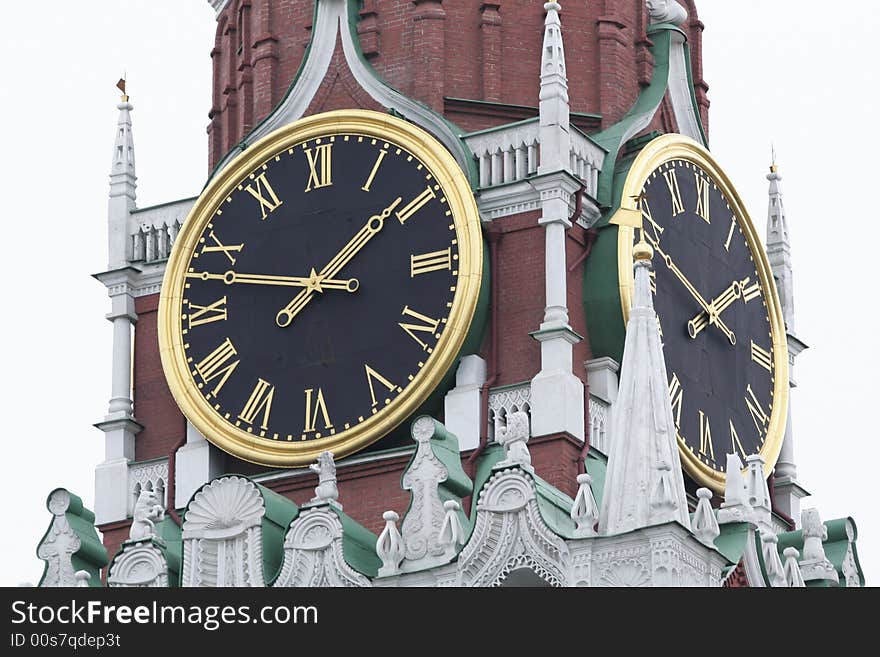 Clock`s off Spasskaya tower