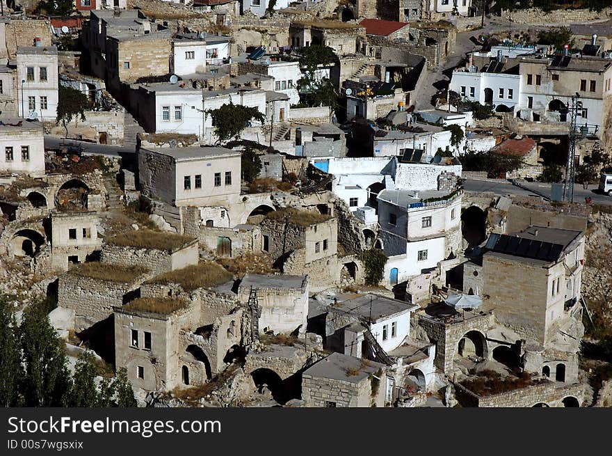 A small village in  Cappadocia, TURKEY. A small village in  Cappadocia, TURKEY