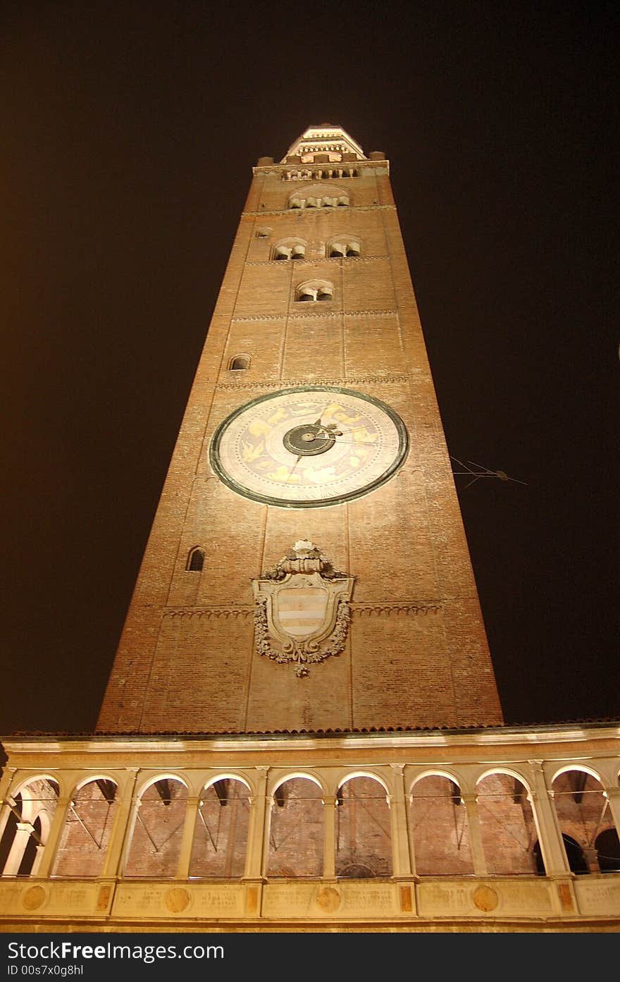 An old landmark tower ,night scene. An old landmark tower ,night scene