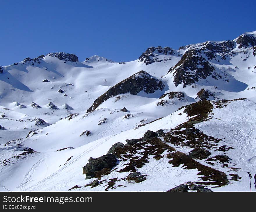 Photo of the mountain in the Austrian Alps (winter). Photo of the mountain in the Austrian Alps (winter)