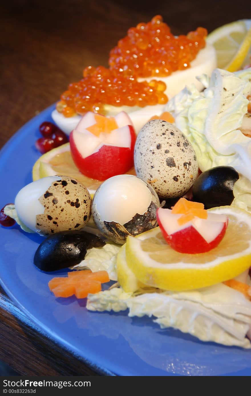 Delicious vegetable salad close up