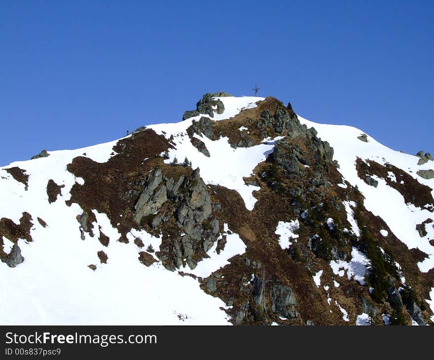 Photo of a mountain in the Austrian Alps (winter)