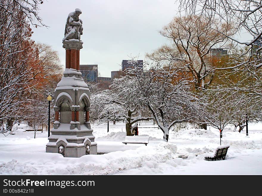 Stock image of a snowing winter at Boston, Massachusetts, USA. Stock image of a snowing winter at Boston, Massachusetts, USA