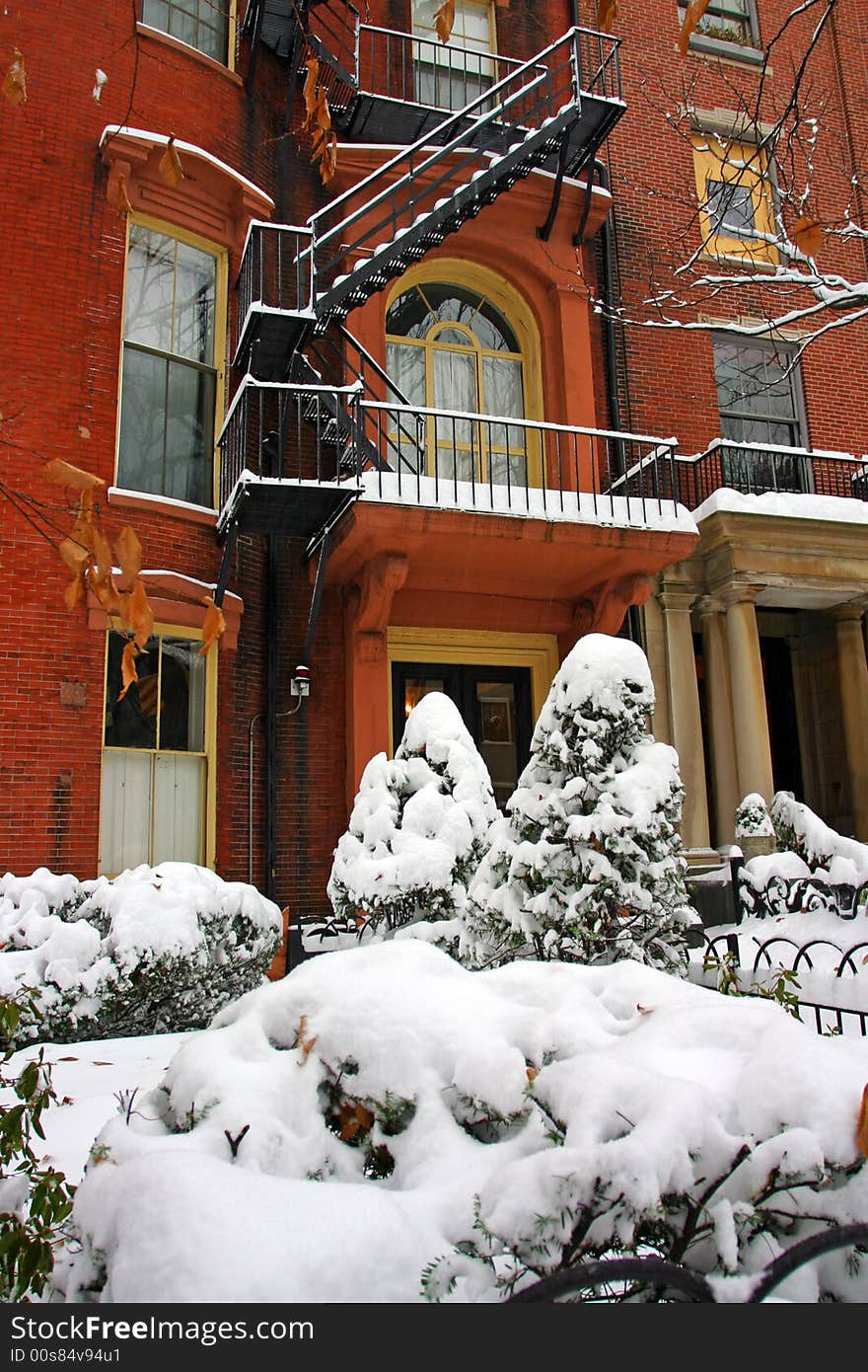 Stock image of a snowing winter at Boston, Massachusetts, USA. Stock image of a snowing winter at Boston, Massachusetts, USA