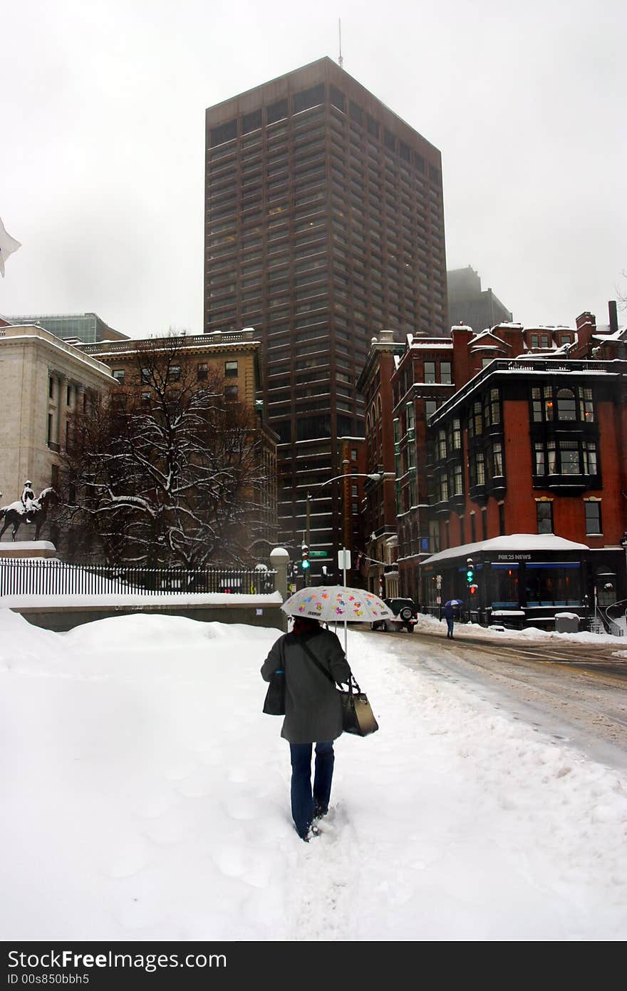 Stock image of a snowing winter at Boston, Massachusetts, USA. Stock image of a snowing winter at Boston, Massachusetts, USA