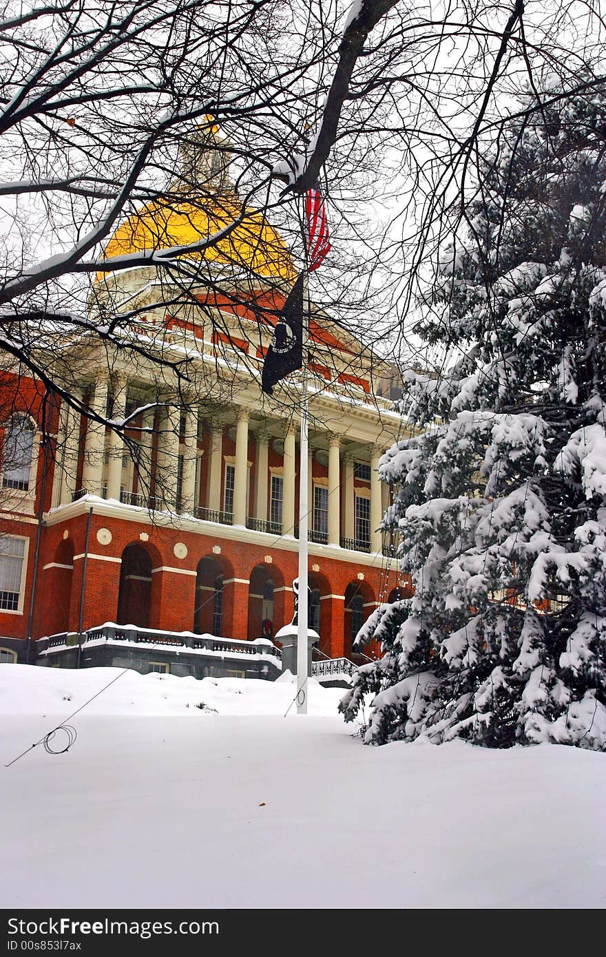 Stock image of a snowing winter at Boston, Massachusetts, USA. Stock image of a snowing winter at Boston, Massachusetts, USA