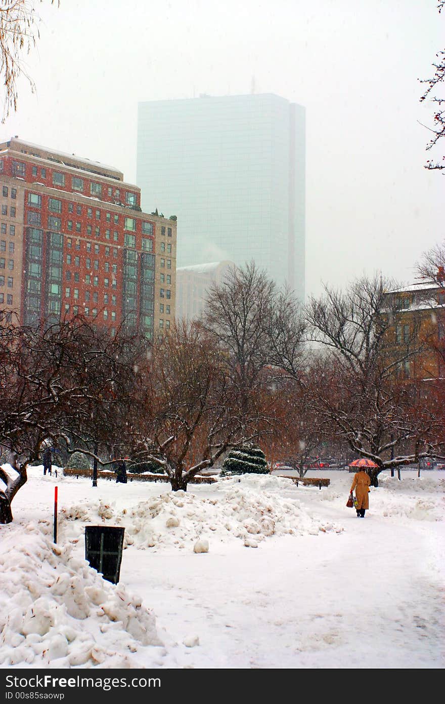 Stock image of a snowing winter at Boston, Massachusetts, USA. Stock image of a snowing winter at Boston, Massachusetts, USA