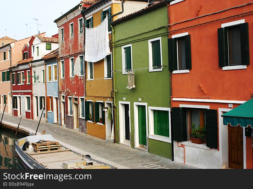 A canal in Burano