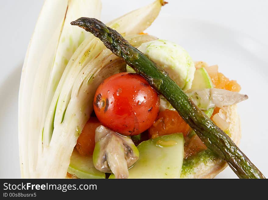 Roasted vegetable tart on puff. Roasted vegetable tart on puff