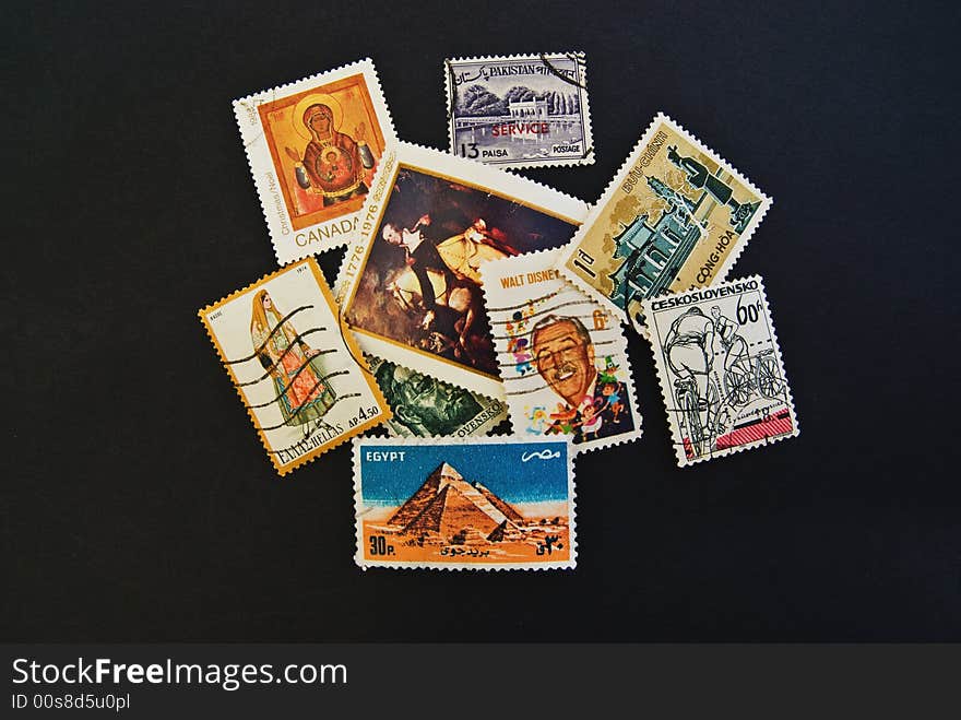 Assorted postal stamp