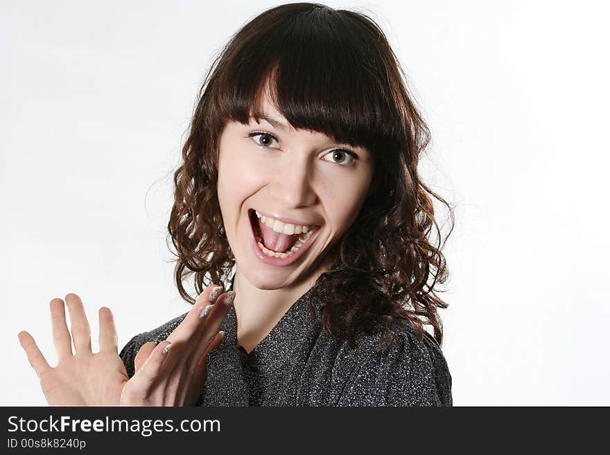 Portrait of the beautiful woman with positive emotions