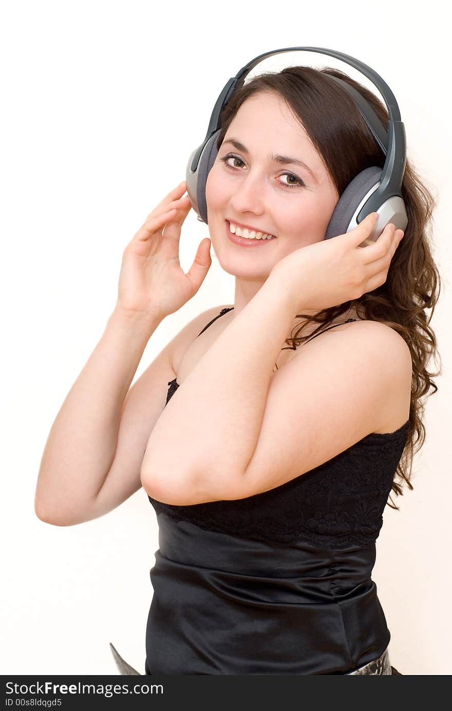 Young woman listening music