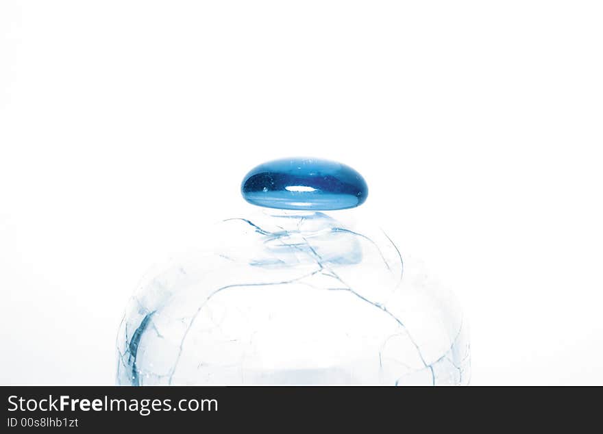 Round blue stone in a glass sphere. Round blue stone in a glass sphere